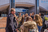 A groupof students in front of the European Parliament in Brussels on a guided tour.