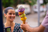 Multi scoop ice cream cone served at Oui Oui