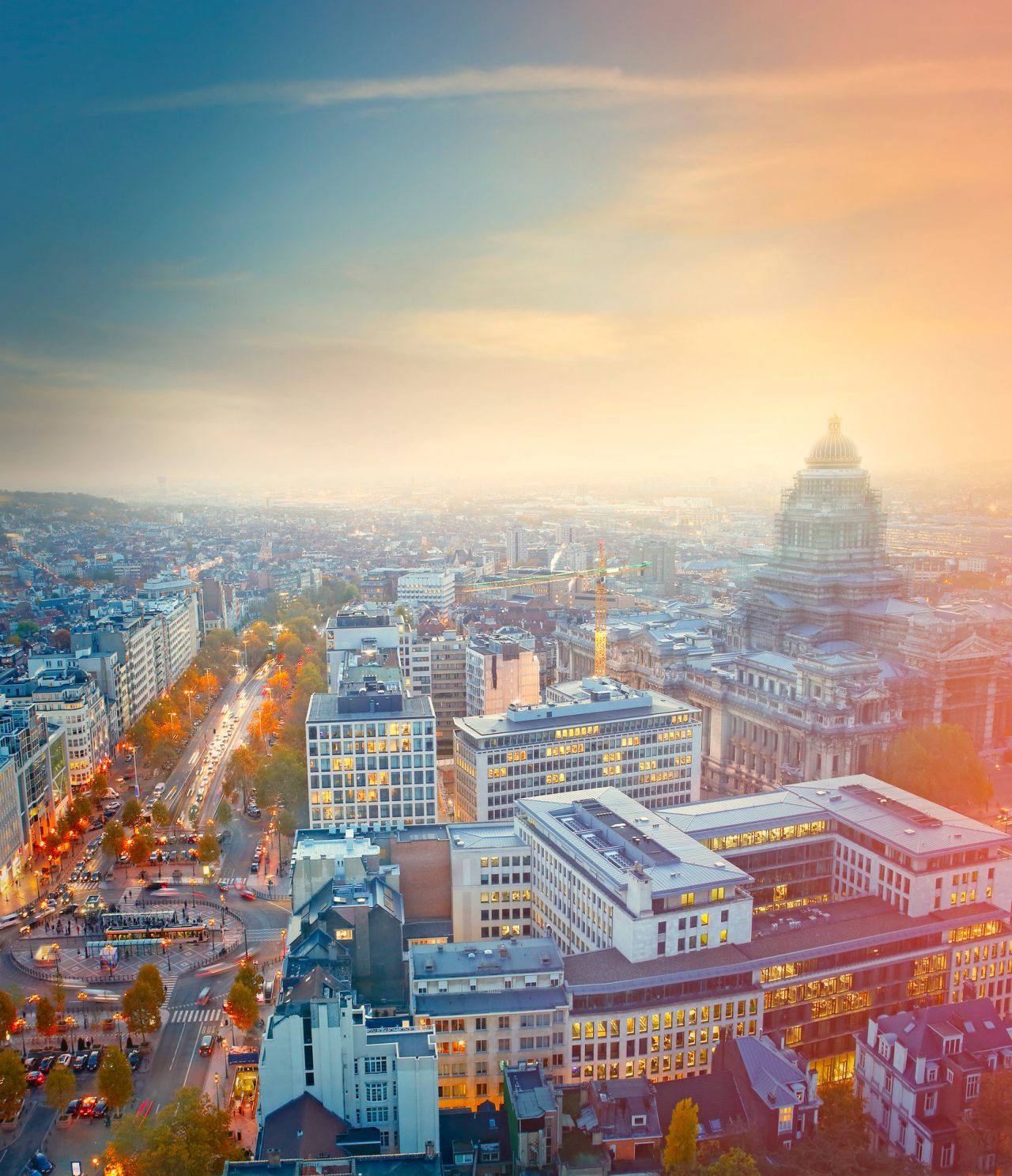 palais de justice - vue aérienne - panorama - lever / coucher de soleil