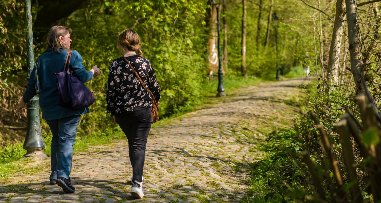 People walking on the Green Walk