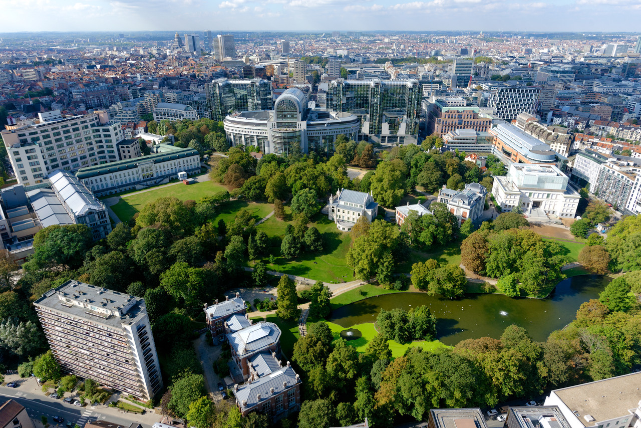 Ixelles - Parc Léopold - vue panoramique - photo aérienne - nature